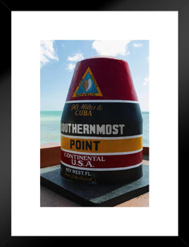 Southernmost Point in United States Marker Photo Matted Framed Art Print Wall Decor 20x26 inch