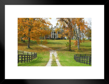 Southern Home in Historic Horse Country Lexington Photo Matted Framed Art Print Wall Decor 26x20 inch