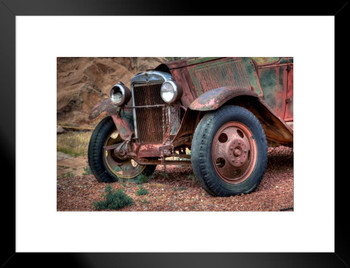 Chevrolet Relick Abandoned Automobile Photo Matted Framed Art Print Wall Decor 26x20 inch