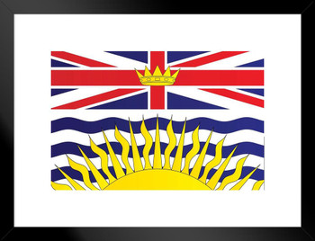 Flag of British Columbia Province Canada Matted Framed Art Print Wall Decor 20x26 inch