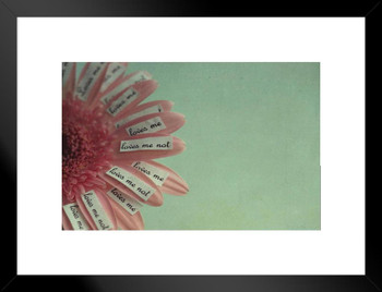 Loves Me Love Me Not Notes on Pink Daisy Photo Matted Framed Art Print Wall Decor 26x20 inch