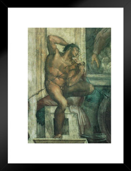 Michelangelo View From Creation Sun Moon Vegetation III Fine Art Matted Framed Wall Art Print 20x26