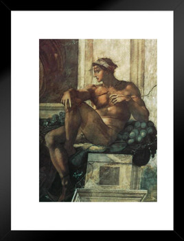 Michelangelo View From Creation Sun Moon Vegetation II Fine Art Matted Framed Wall Art Print 20x26