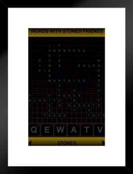 Words With Stoned Friends Pot Smoking Humor Matted Framed Art Print Wall Decor 20x26 inch