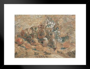 Vincent Van Gogh Quinces Lemons Pears And Grapes 1887 Oil On Canvas Still Life Art Matted Framed Wall Art Print 20x26