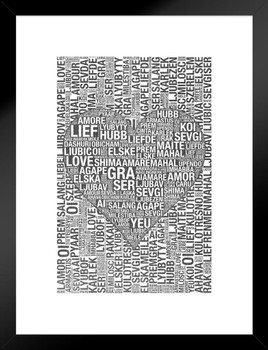 Words Love Light Texture Matted Framed Art Print Wall Decor 20x26 inch