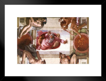 Michelangelo Separation of Light from Darkness Realism Romantic Artwork Michelangelo Prints Biblical Drawings Portrait Painting Wall Art Renaissance Posters Art Matted Framed Art Wall Decor 20x26