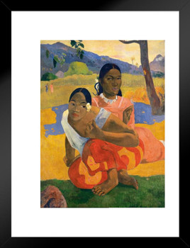 Paul Gauguin When Will You Marry Poster 1892 Artist French Post Impressionist Oil Painting Matted Framed Art Wall Decor 20x26