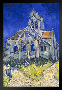 Vincent Van Gogh The Church at Auvers Van Gogh Wall Art Impressionist Portrait Painting Style Fine Art Home Decor Realism Romantic Artwork Decorative Wall Decor Matted Framed Art Wall Decor 20x26