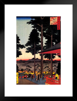 Utagawa Hiroshige Oji Inari Shrine Japanese Art Poster Traditional Japanese Wall Decor Hiroshige Woodblock Landscape Artwork Animal Nature Asian Print Decor Matted Framed Art Wall Decor 20x26