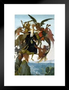 Michelangelo The Torment of Saint Anthony 1487 Realism War Artwork Michelangelo Prints Biblical Drawings Portrait Painting Wall Art Renaissance Poster Canvas Art Matted Framed Art Wall Decor 20x26