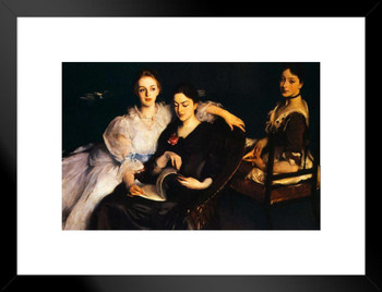 John Singer Sargent The Misses Vickers Family Portrait 1884 Oil On Canvas Matted Framed Wall Art Print 20x26