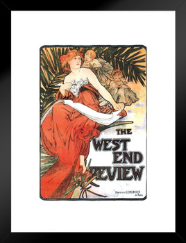 Alphonse Mucha The West End Review Art Nouveau Vintage Art Print Advertisement Matted Framed Wall Art Print 20x26