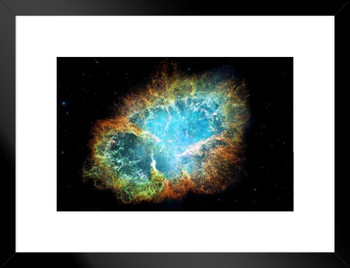 Crab Nebula Supernova Remnant Pulsar Wind Nebula Taurus Constellation No Border Matted Framed Wall Art Print 26x20