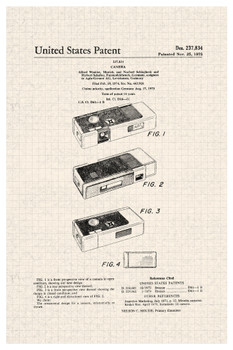 Camera Design 1975 Official Patent Diagram Cool Wall Art Print Poster 12x18