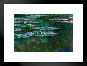 Claude Monet Water Lilies 1904 Oil On Canvas French Impressionist Artist Matted Framed Wall Art Print 20x26