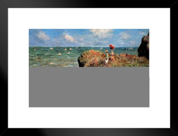 Claude Monet The Promenade On The Cliff II French Impressionist Painter Matted Framed Wall Art Print 26x20