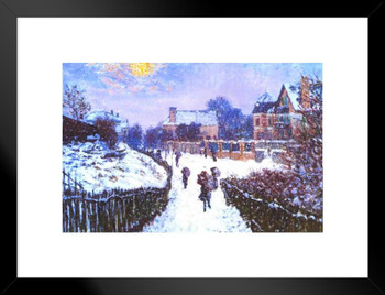 Claude Monet Boulevard Saint Denis Argenteuil in Winter Impressionist Art Posters Claude Monet Prints Nature Landscape Painting Claude Monet Canvas Wall French Matted Framed Art Wall Decor 26x20