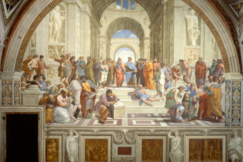 Raphael School of Athens Renaissance Painting Classical Philosopher Socrates Aristotle Greek Philosophy Painter Cool Wall Decor Art Print Poster 18x12