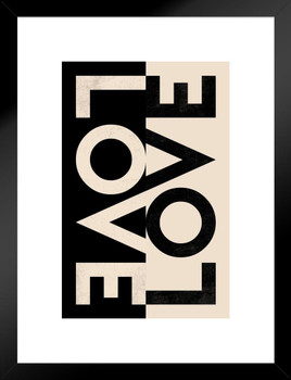 Love Love Reverse Tan Romance Romantic Gift Valentines Day Decor Matted Framed Art Wall Decor 20x26