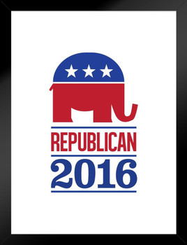 Vote Republican 2020 Elephant Logo White Matted Framed Art Wall Decor 20x26