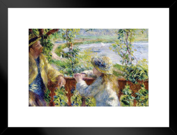 Pierre Auguste Renoir By the Water Realism Romantic Artwork Renoir Canvas Wall Art French Impressionist Art Posters Portrait Painting Landscape Posters Matted Framed Art Wall Decor 26x20