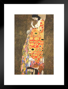 Gustav Klimt The Hope Woman Nude Portrait Art Nouveau Prints and Posters Gustav Klimt Canvas Wall Art Fine Art Wall Decor Women Landscape Abstract Painting Matted Framed Art Wall Decor 20x26