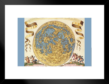 Map of the World Joanne Hevel c 1696 Antique Vintage Style Map Matted Framed Art Print Wall Decor 20x26 inch