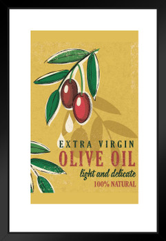 Extra Virgin Olive Oil Light and Delicate Vintage Style Advertisement Matted Framed Art Print Wall Decor 20x26 inch