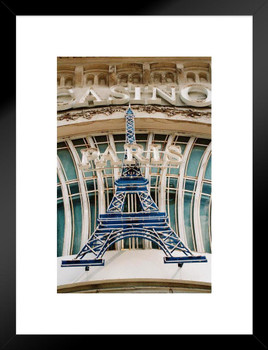 Eiffel Tower Sign Close Up Paris Hotel Casino Las Vegas Nevada Photo Matted Framed Art Print Wall Decor 20x26 inch