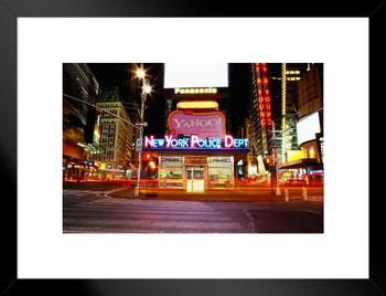 NYPD Police Department Manhattan Times Square Precinct New York City Photo Matted Framed Art Print Wall Decor 26x20 inch