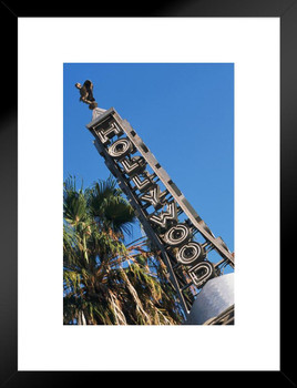 Hollywood Sign Corner Hollywood Boulevard and La Brea Photo Matted Framed Art Print Wall Decor 20x26 inch
