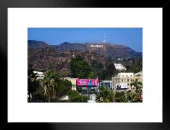 Hollywood Sign American Cultural Icon Los Angeles California Photo Matted Framed Art Print Wall Decor 26x20 inch