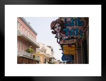 View of Bourbon Street French Quarter New Orleans Louisiana Photo Matted Framed Art Print Wall Decor 26x20 inch