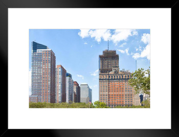 Battery Park Lower Manhattan New York City NYC Photo Matted Framed Art Print Wall Decor 26x20 inch