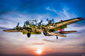 Laminated B17G Yankee Lady by Chris Lord Photo Art Print Poster Dry Erase Sign 12x18