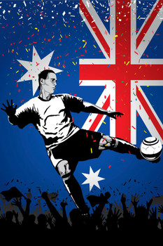 Laminated Australia Soccer National Team Sports Poster Dry Erase Sign 12x18