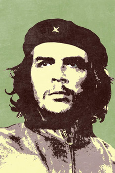 Laminated Pop Art Che Guevara Portrait Poster Green Color Face Picture Argentina Marxist Revolutionary Politics Poster Dry Erase Sign 12x18