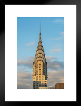 Chrysler Sunset Manhattan New York City Photo Matted Framed Art Print Wall Decor 20x26 inch