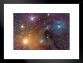 Rho Ophiuchi Cloud Complex Forever Dark Nebula Photo Matted Framed Art Print Wall Decor 26x20 inch