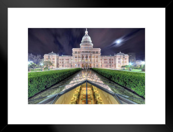 Texas State Capitol in Early Morning Photo Matted Framed Art Print Wall Decor 26x20 inch