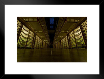Broadway Cell Block B Alcatraz San Francisco Photo Matted Framed Art Print Wall Decor 26x20 inch