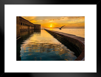 Fort Jefferson Moat Dry Tortugas National Park Photo Matted Framed Art Print Wall Decor 26x20 inch