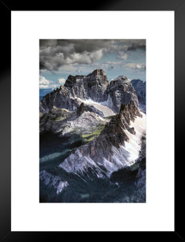 Dolomites Peaks View From Lagazuoi Mountain Photo Matted Framed Art Print Wall Decor 20x26 inch