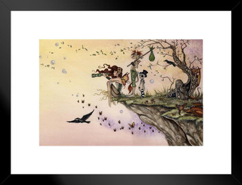 Where The Wind Takes You Fairy Elf Travelers by Amy Brown Fantasy Poster Nature Magical Matted Framed Art Wall Decor 20x26