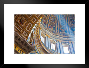Dome of St Peters Basilica in Rome Italy Photo Matted Framed Art Print Wall Decor 26x20 inch