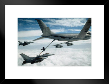 Military Aircraft Aerial Refueling Photo Art Print Matted Framed Wall Art 26x20 inch