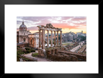 Sunrise Roman Forum Rome Italy Italian Photo Photograph Beach Sunset Palm Landscape Pictures Ocean Scenic Scenery Tropical Nature Photography Paradise Matted Framed Art Wall Decor 26x20