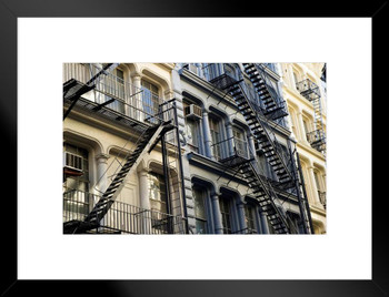 Fire Escapes in SoHo Manhattan New York City NYC Photo Matted Framed Art Print Wall Decor 26x20 inch