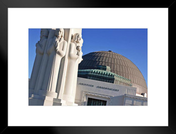 Griffith Park Observatory Astronomers Monument Photo Matted Framed Art Print Wall Decor 26x20 inch